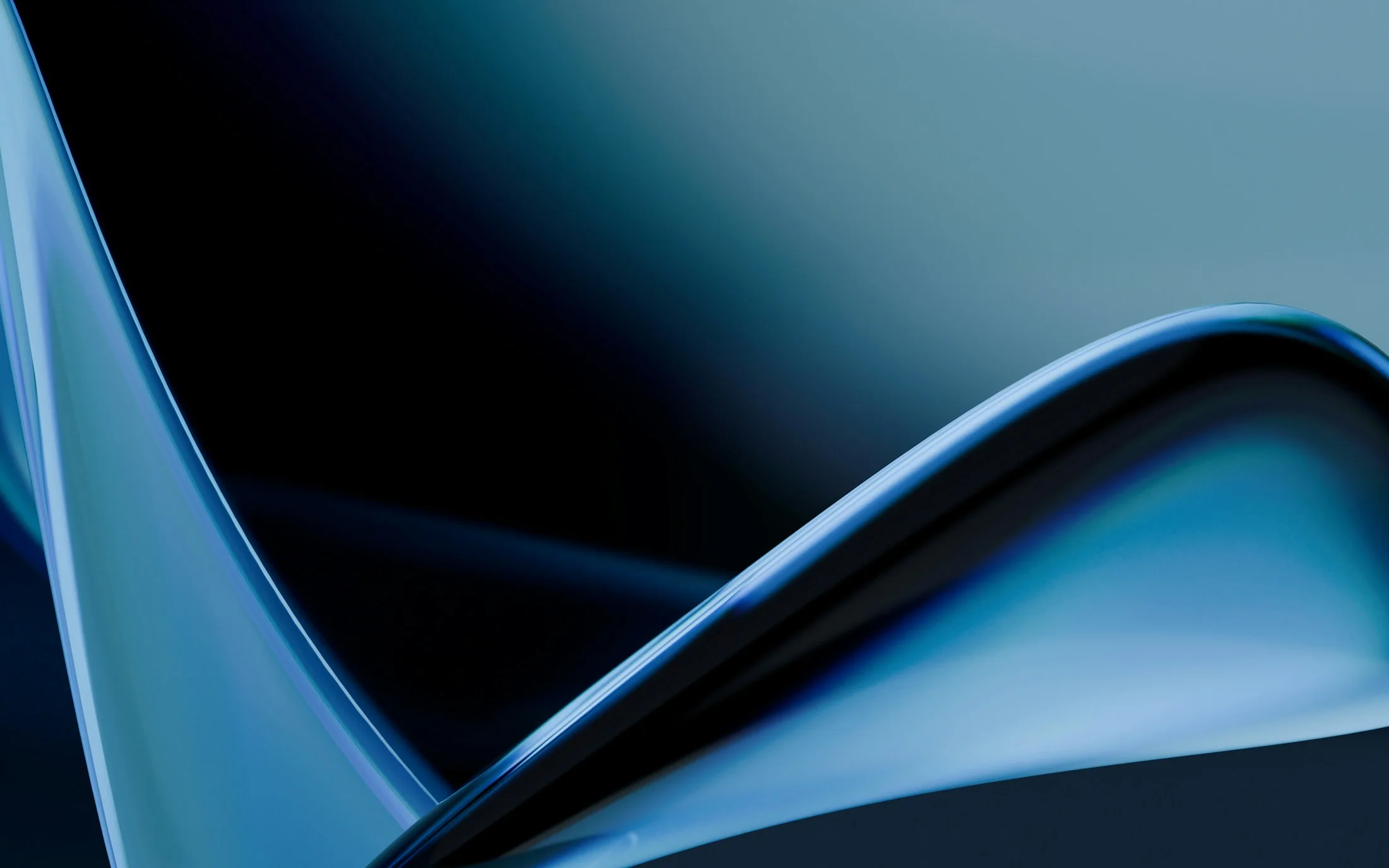 Abstract dark blue surfaces folding into a continuous path